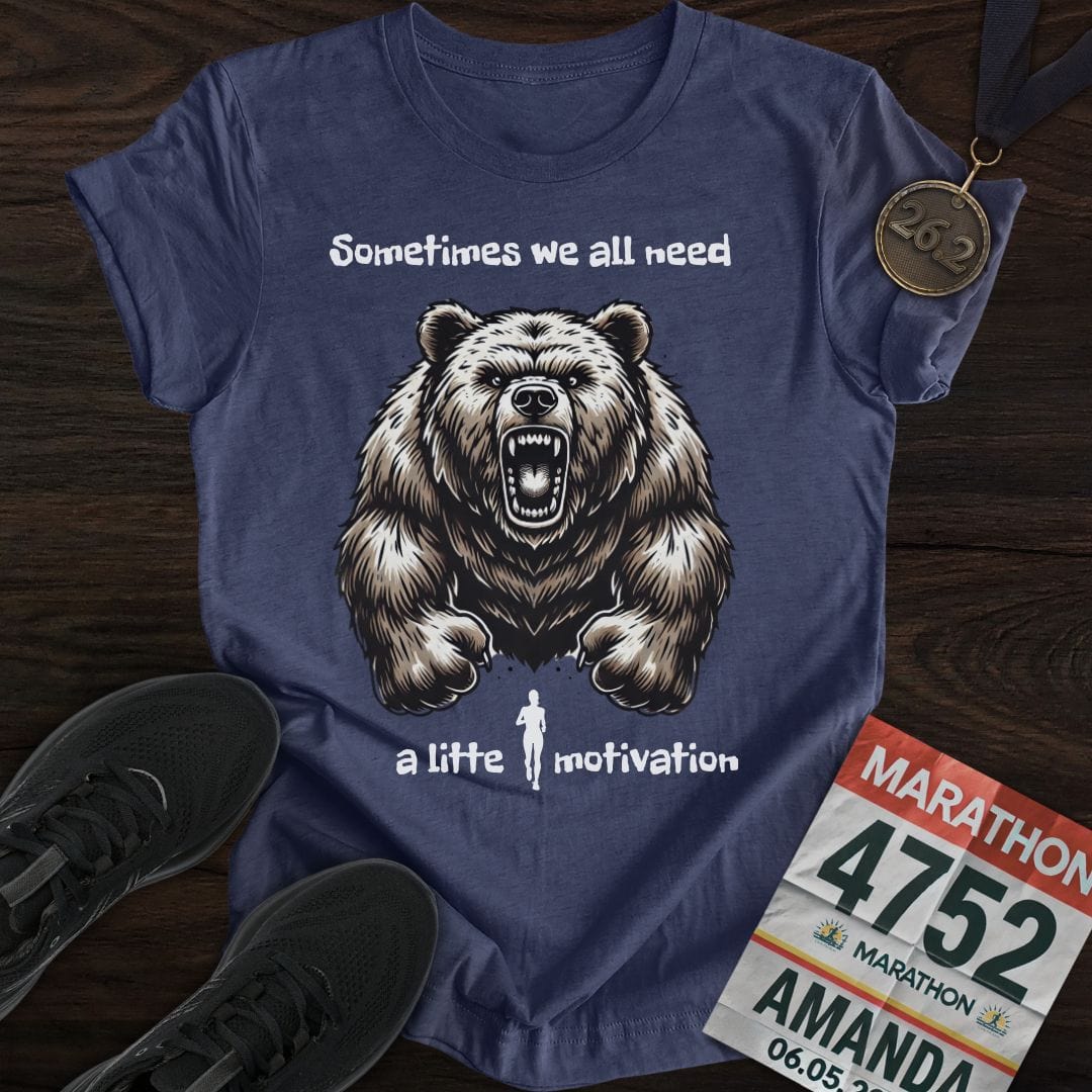 Printify T-Shirt Heather Navy / S Bear Motivation T-Shirt