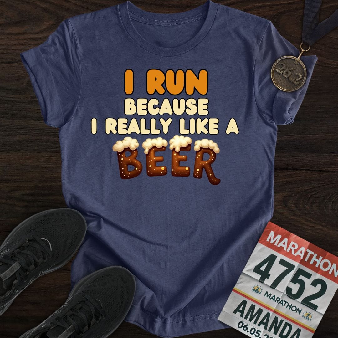 Printify T-Shirt Heather Navy / S Beer Miles T-shirt