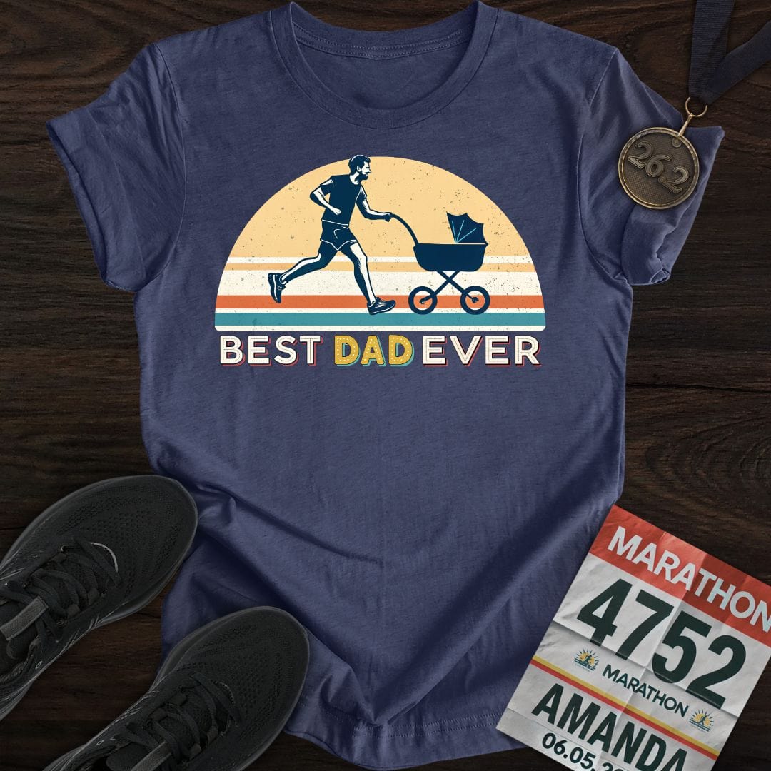Printify T-Shirt Heather Navy / S Best Dad Ever -2- T-shirt