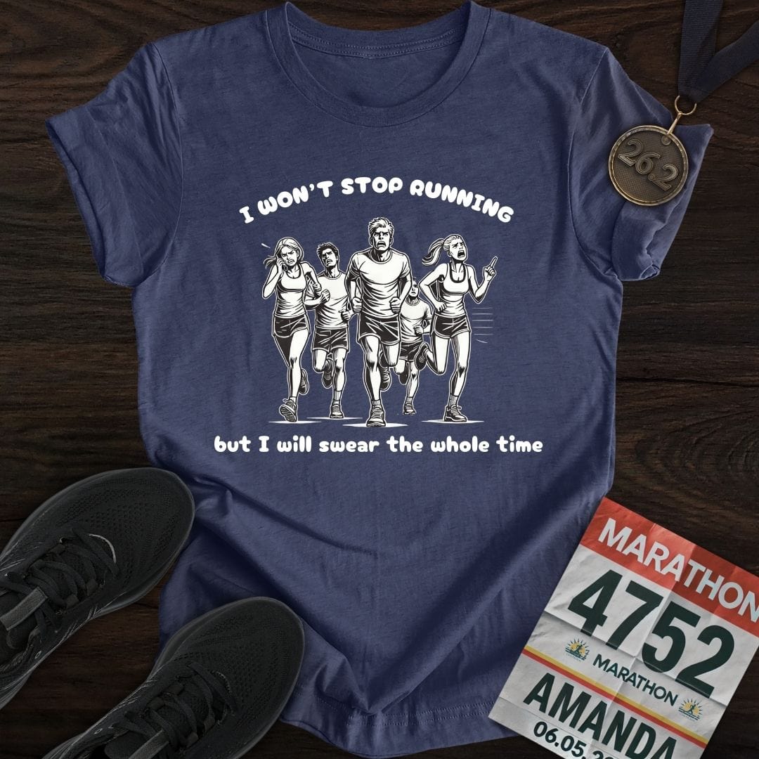 Printify T-Shirt Heather Navy / S Complain Runners T-Shirt