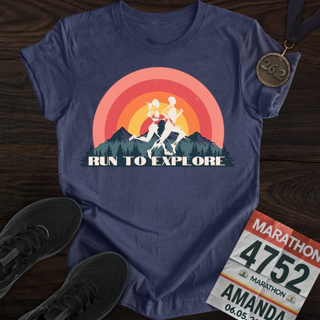 Printify T-Shirt Heather Navy / S Explore Runner T-shirt