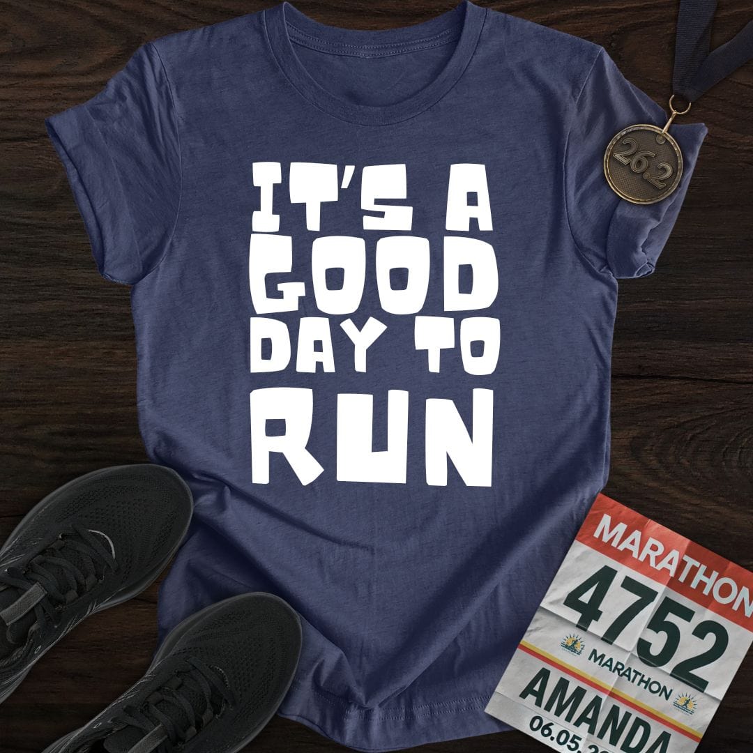 Printify T-Shirt Heather Navy / S Good Day To Run T-shirt