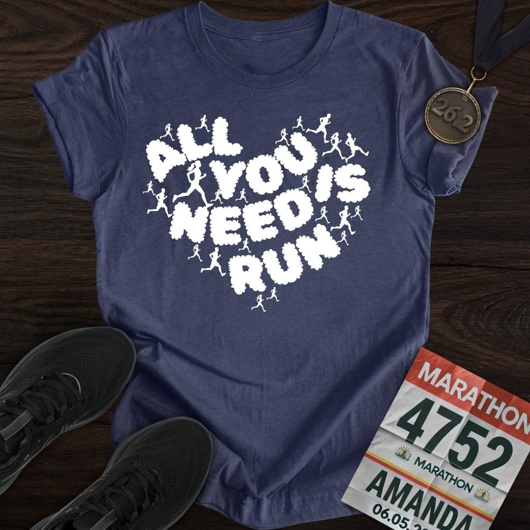 Printify T-Shirt Heather Navy / S Heart Of Run T-shirt
