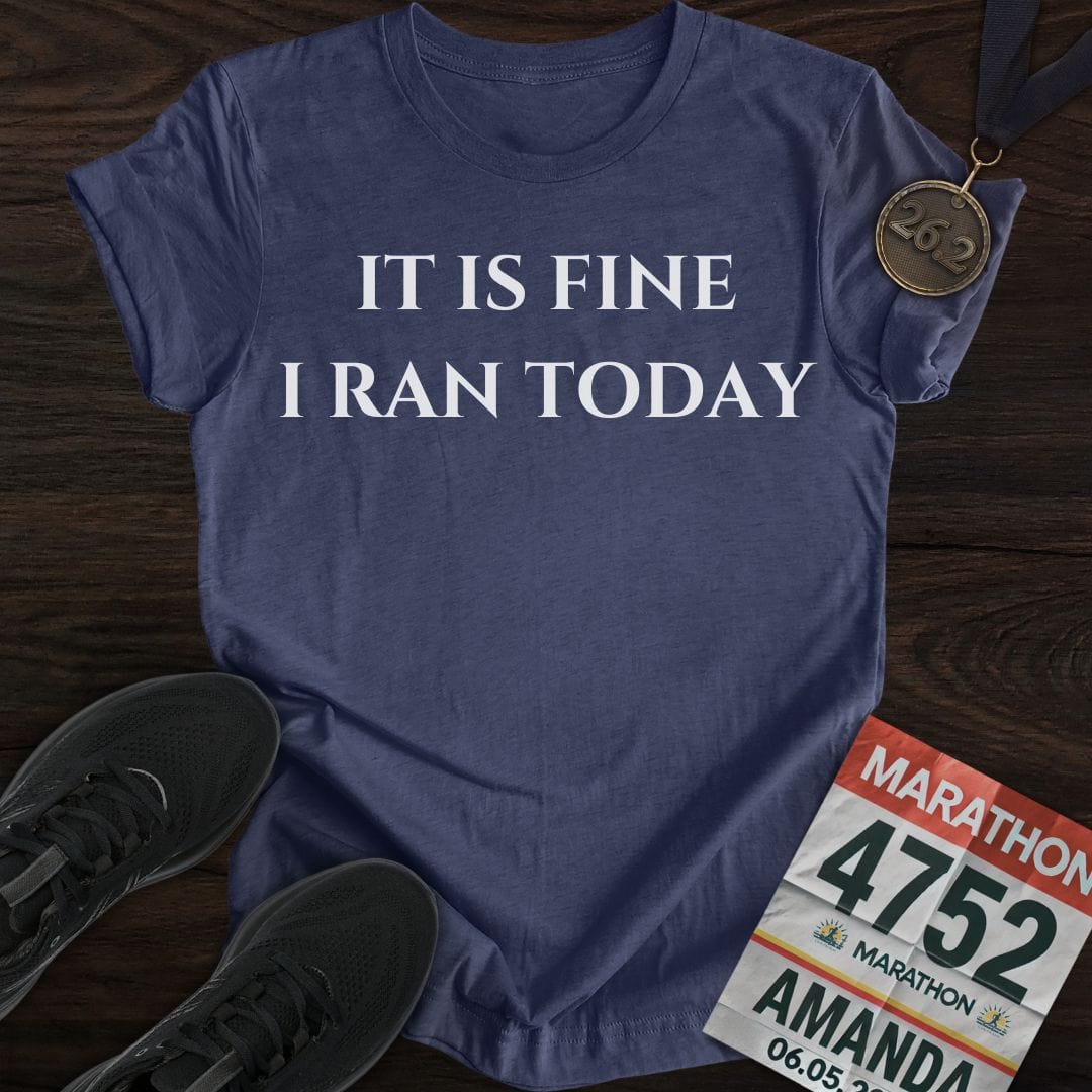 Printify T-Shirt Heather Navy / S I Ran Today T-Shirt