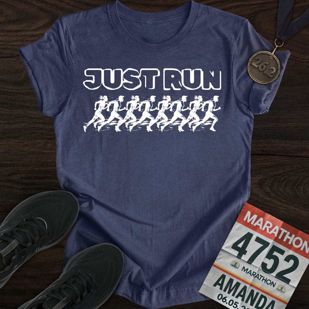 Printify T-Shirt Heather Navy / S Just Run And Run T-shirt