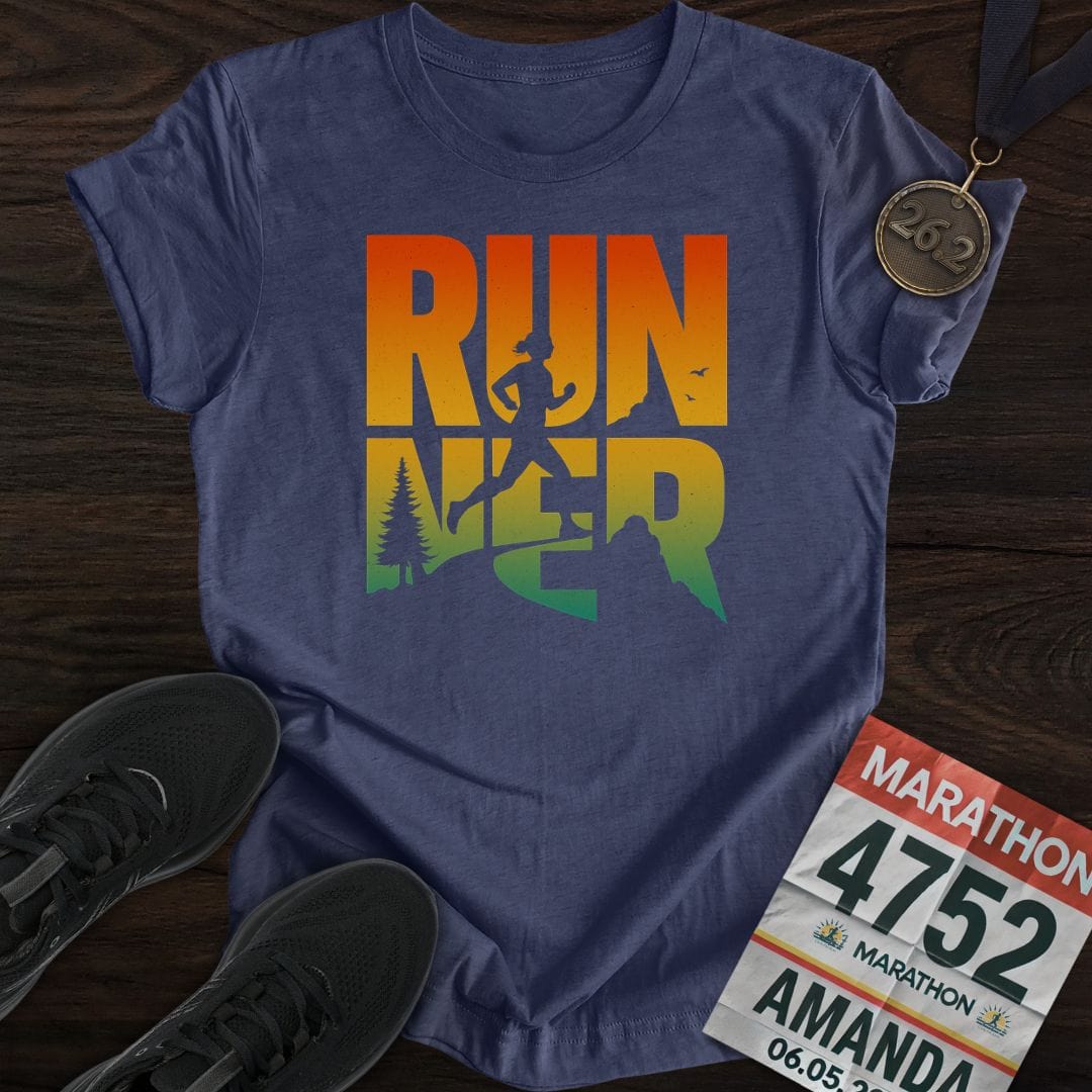 Printify T-Shirt Heather Navy / S Just Run And Run T-shirt