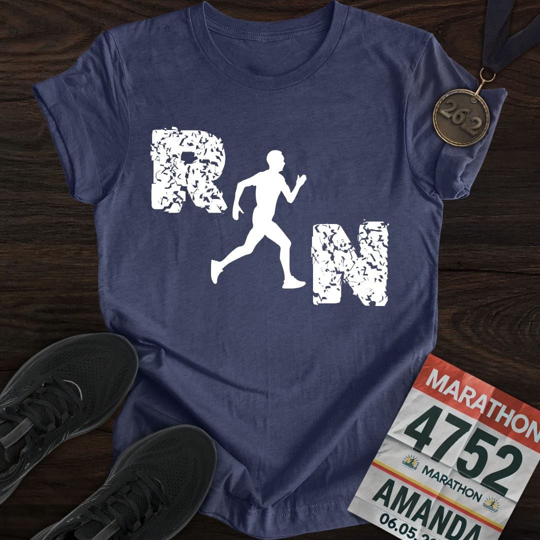 Printify T-Shirt Heather Navy / S Just Run, Man T-Shirt