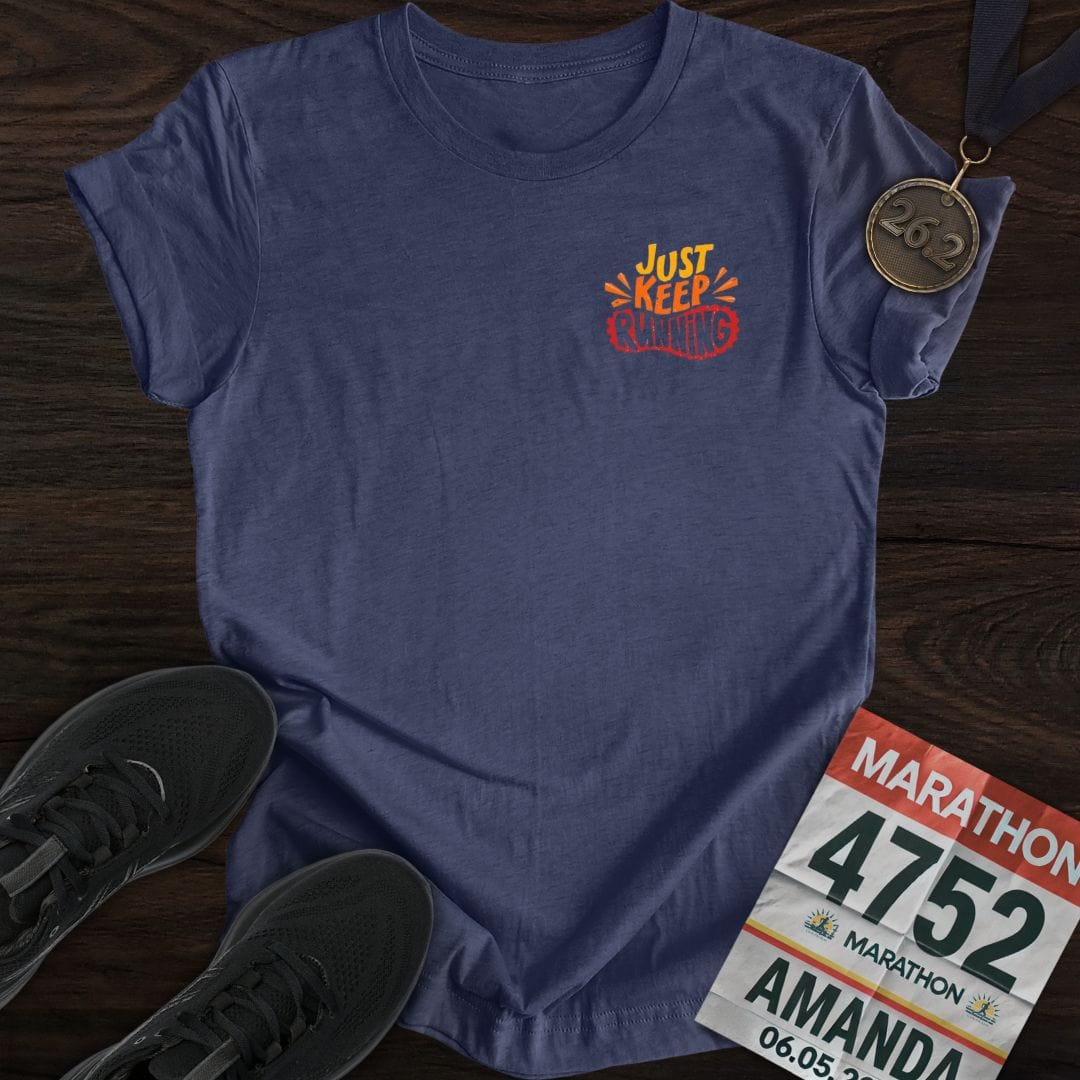 Printify T-Shirt Heather Navy / S Keep Running Shoes T-shirt