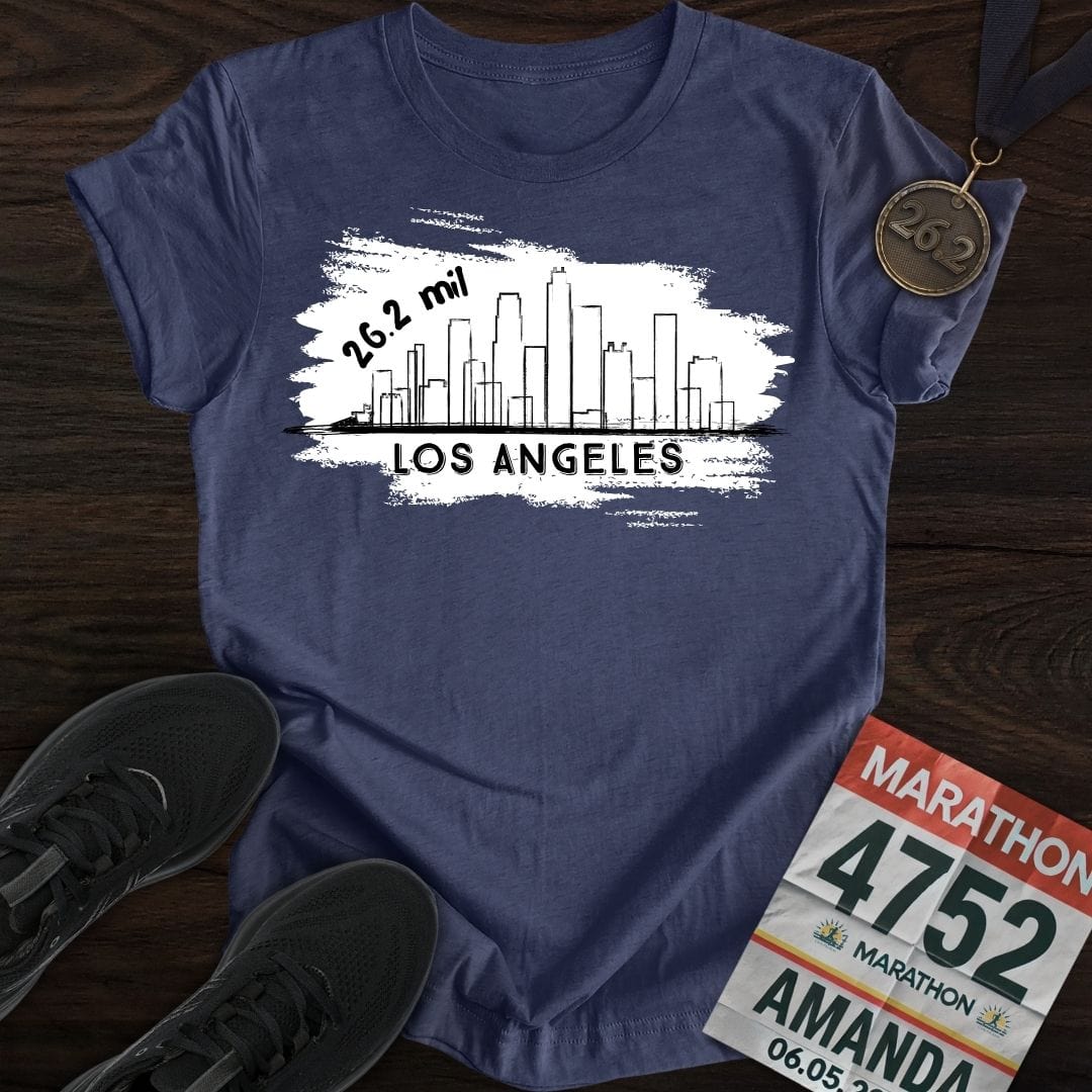 Printify T-Shirt Heather Navy / S Los Angeles 26.2 T-shirt
