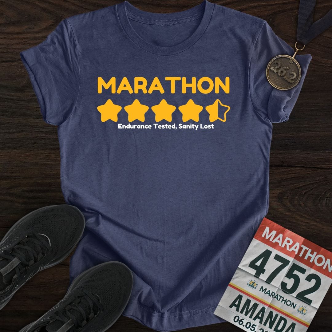 Printify T-Shirt Heather Navy / S Marathon: Endurance Tested, Sanity Lost T-shirt