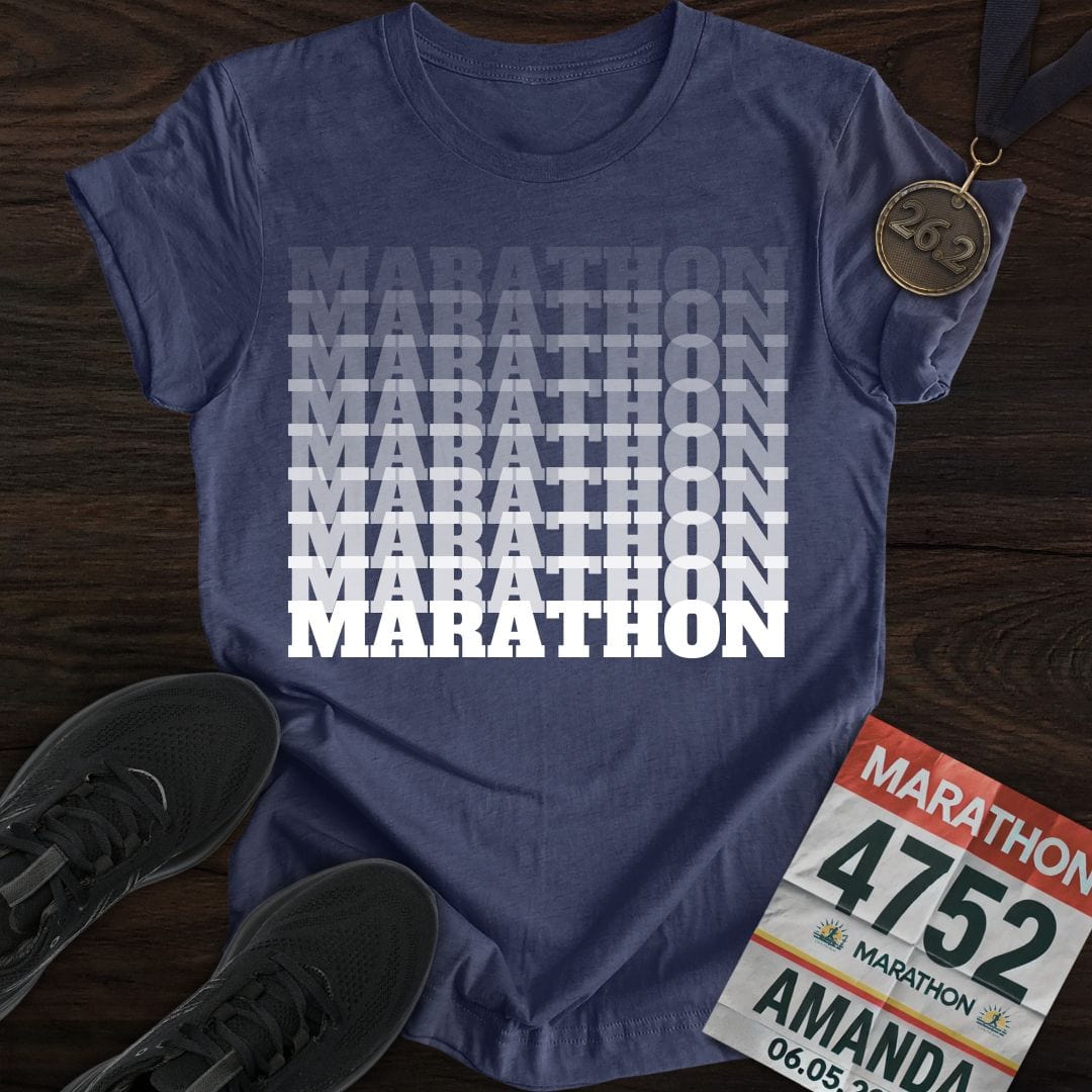 Printify T-Shirt Heather Navy / S Marathon T-Shirt