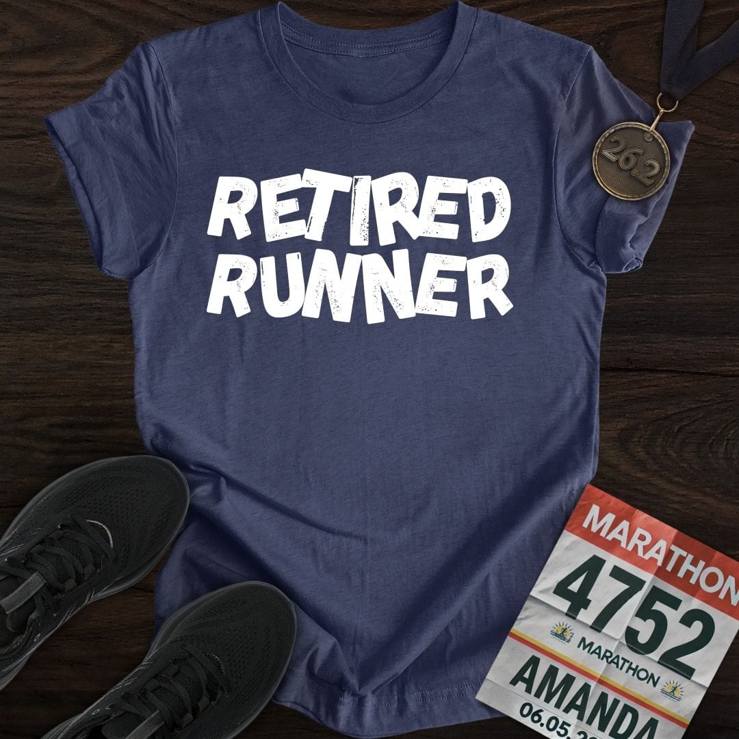 Printify T-Shirt Heather Navy / S Retired Runner T-shirt