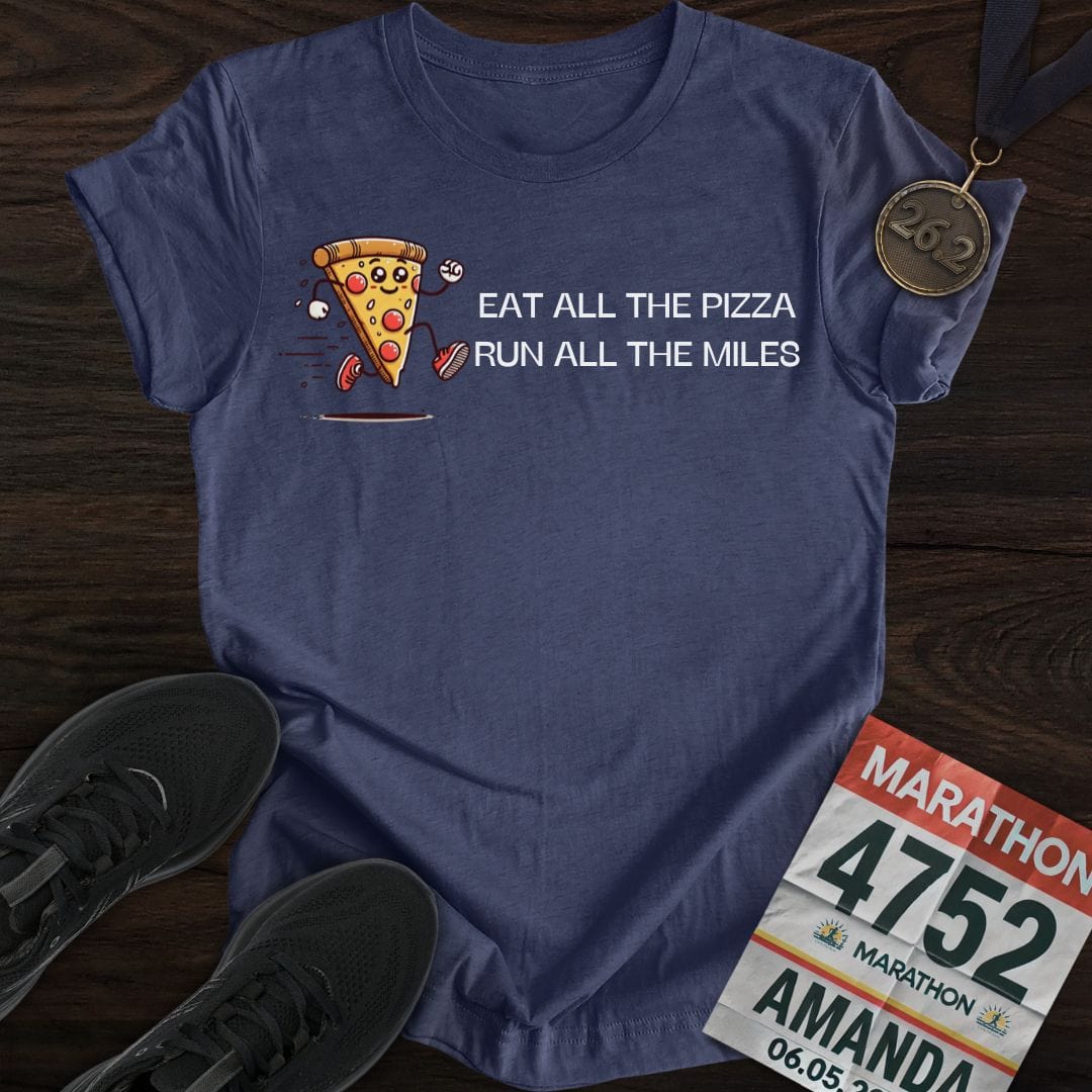 Printify T-Shirt Heather Navy / S Run All The Miles T-Shirt
