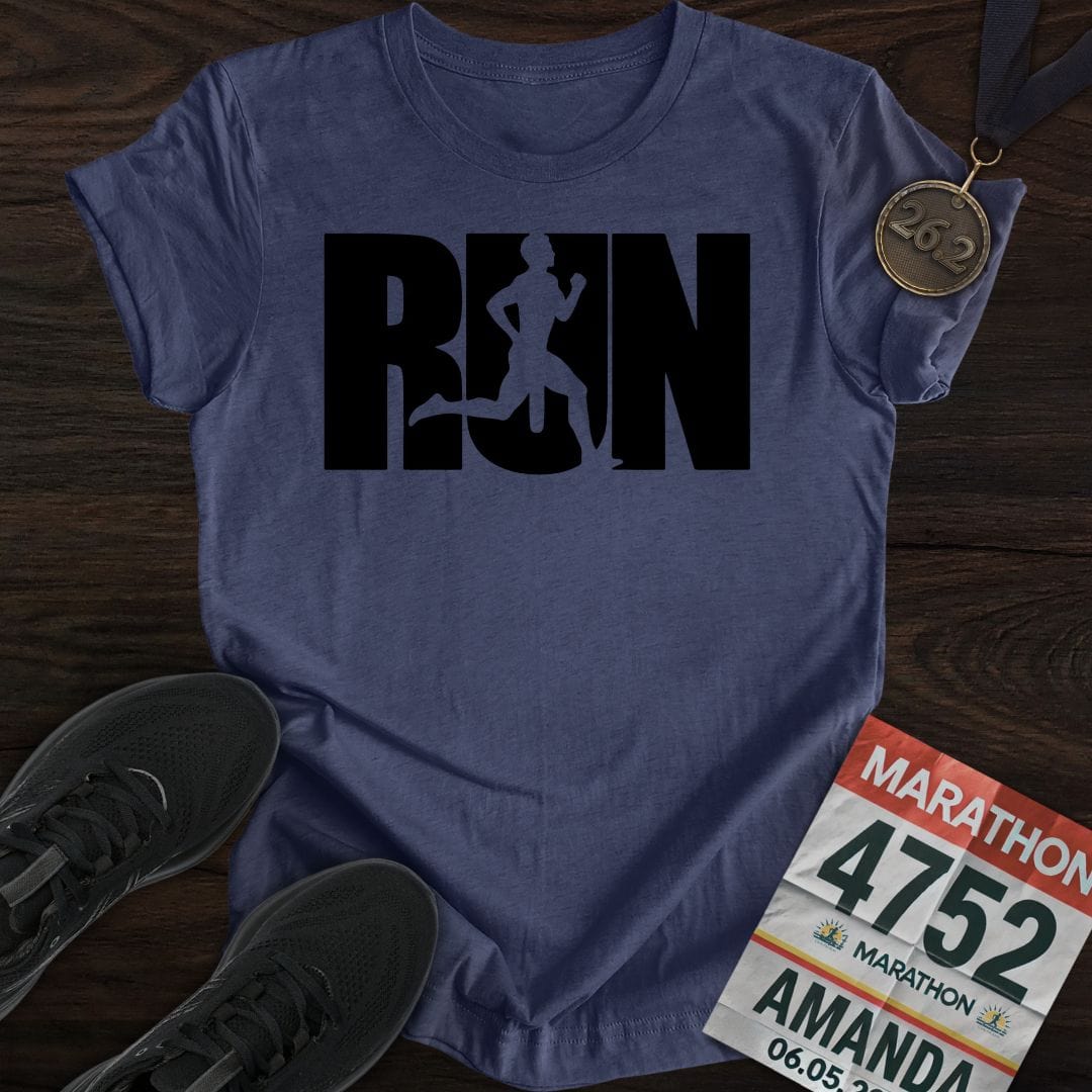 Printify T-Shirt Heather Navy / S Run Boy T-shirt