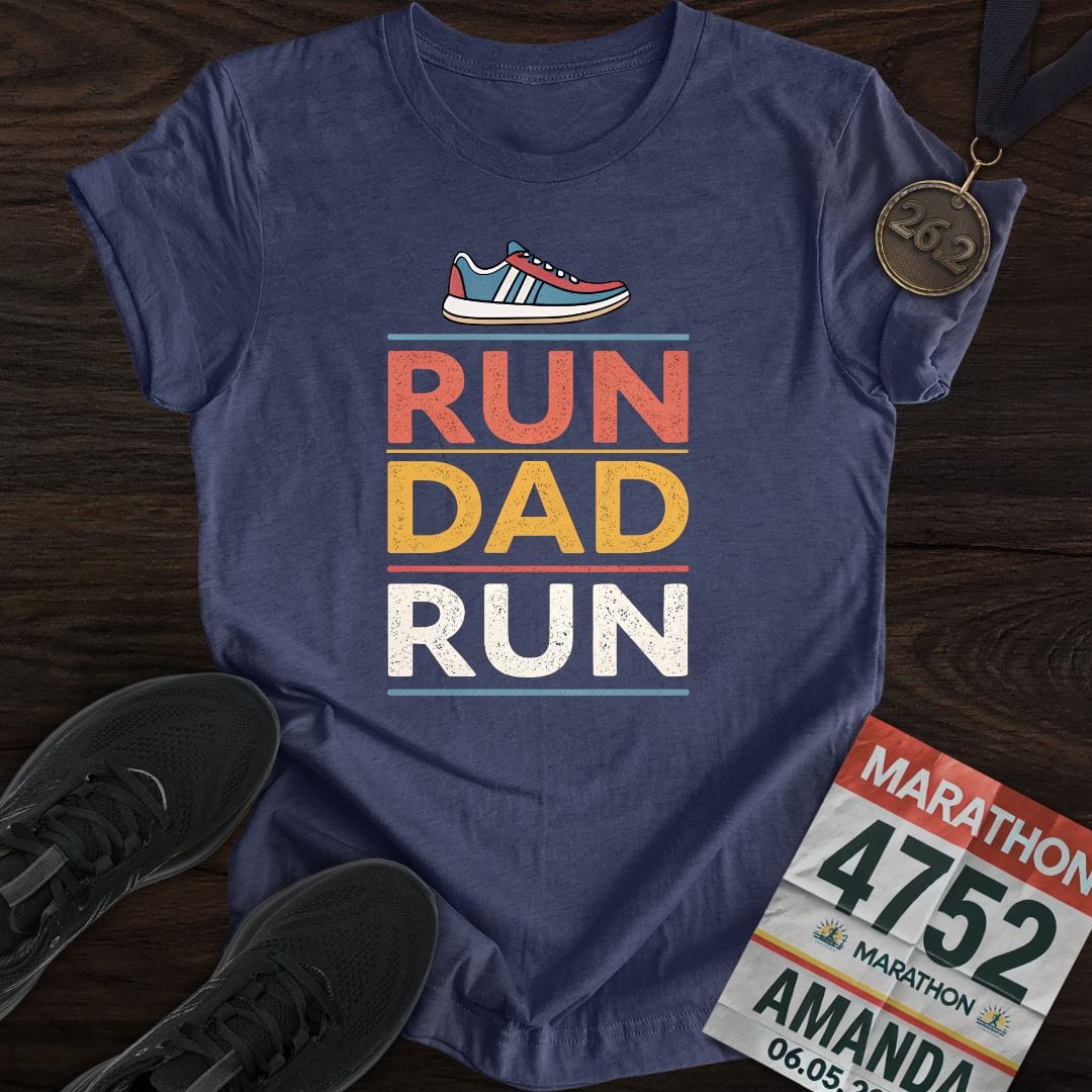 Printify T-Shirt Heather Navy / S Run Dad Run T-shirt