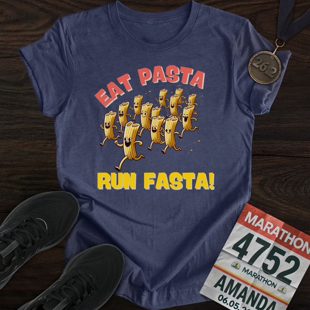 Printify T-Shirt Heather Navy / S Run Fasta T-Shirt