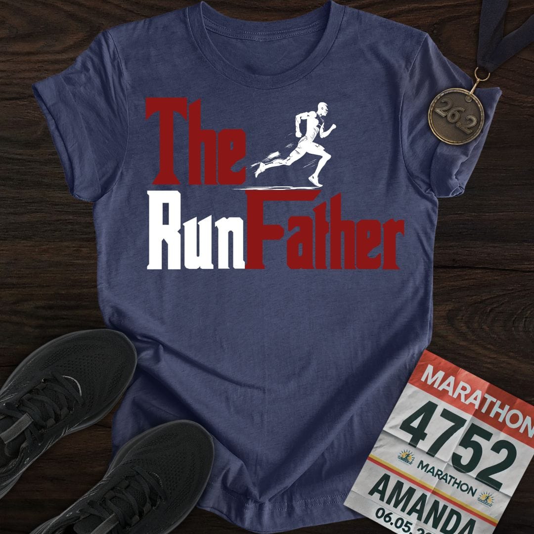 Printify T-Shirt Heather Navy / S Run Father Run!
