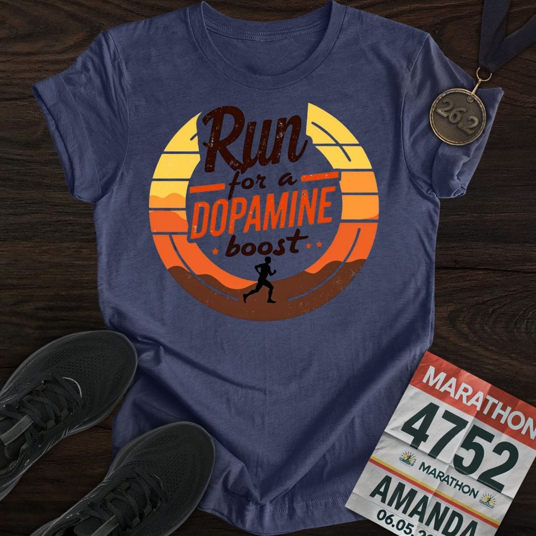 Printify T-Shirt Heather Navy / S Run For a Dopamine Boost T-shirt
