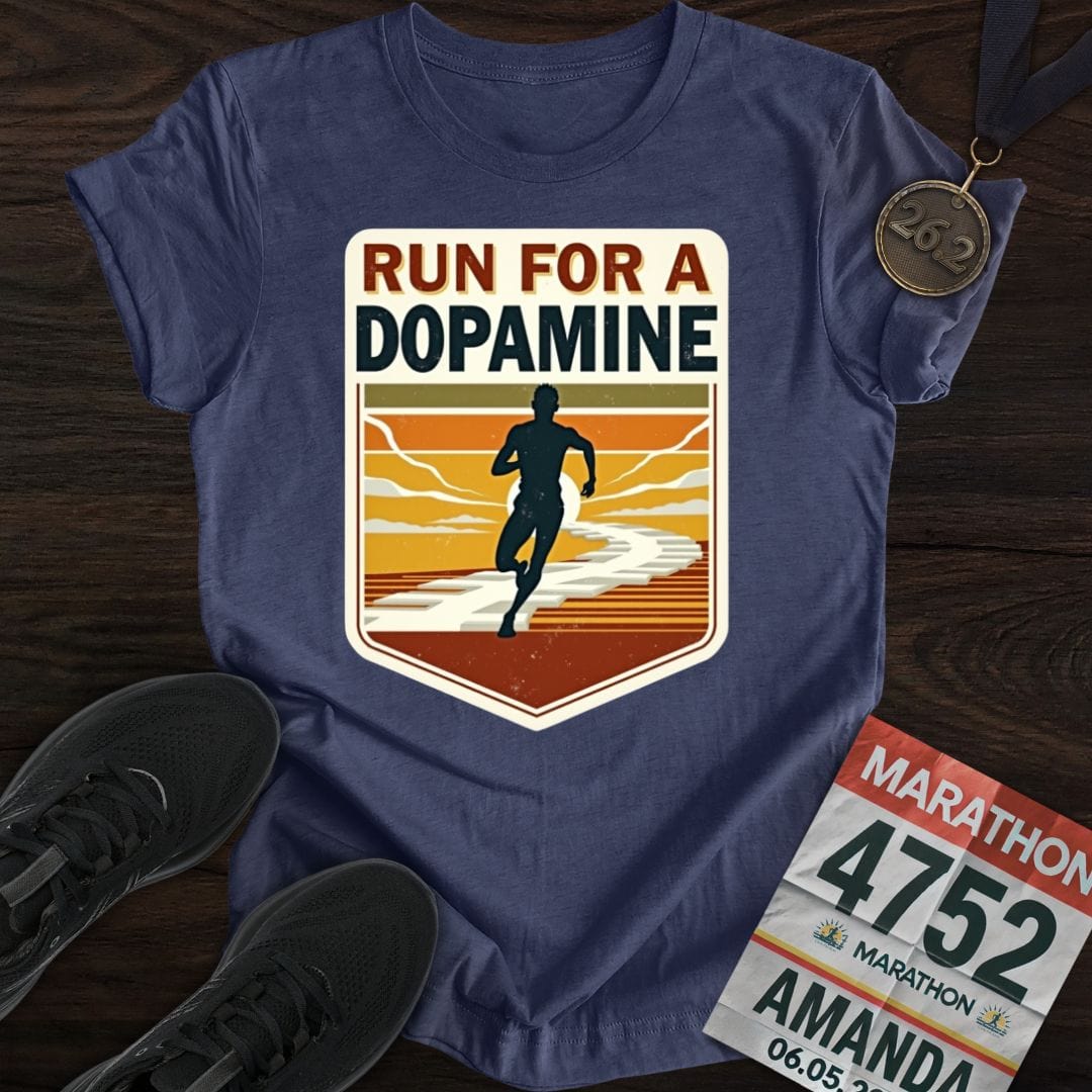 Printify T-Shirt Heather Navy / S Run For A Dopamine T-shirt