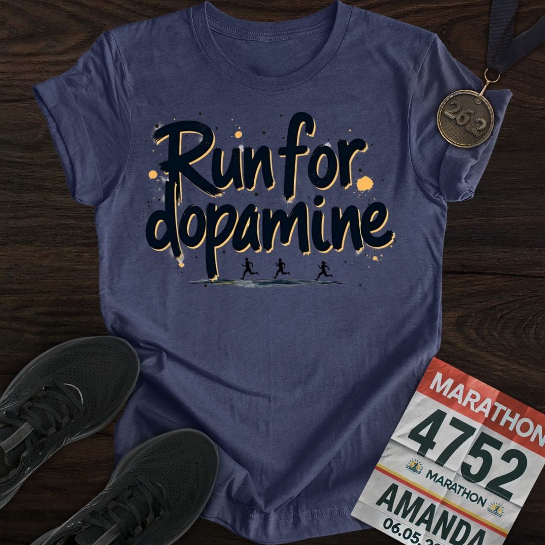 Printify T-Shirt Heather Navy / S Run For Dopamine -2- T-shirt
