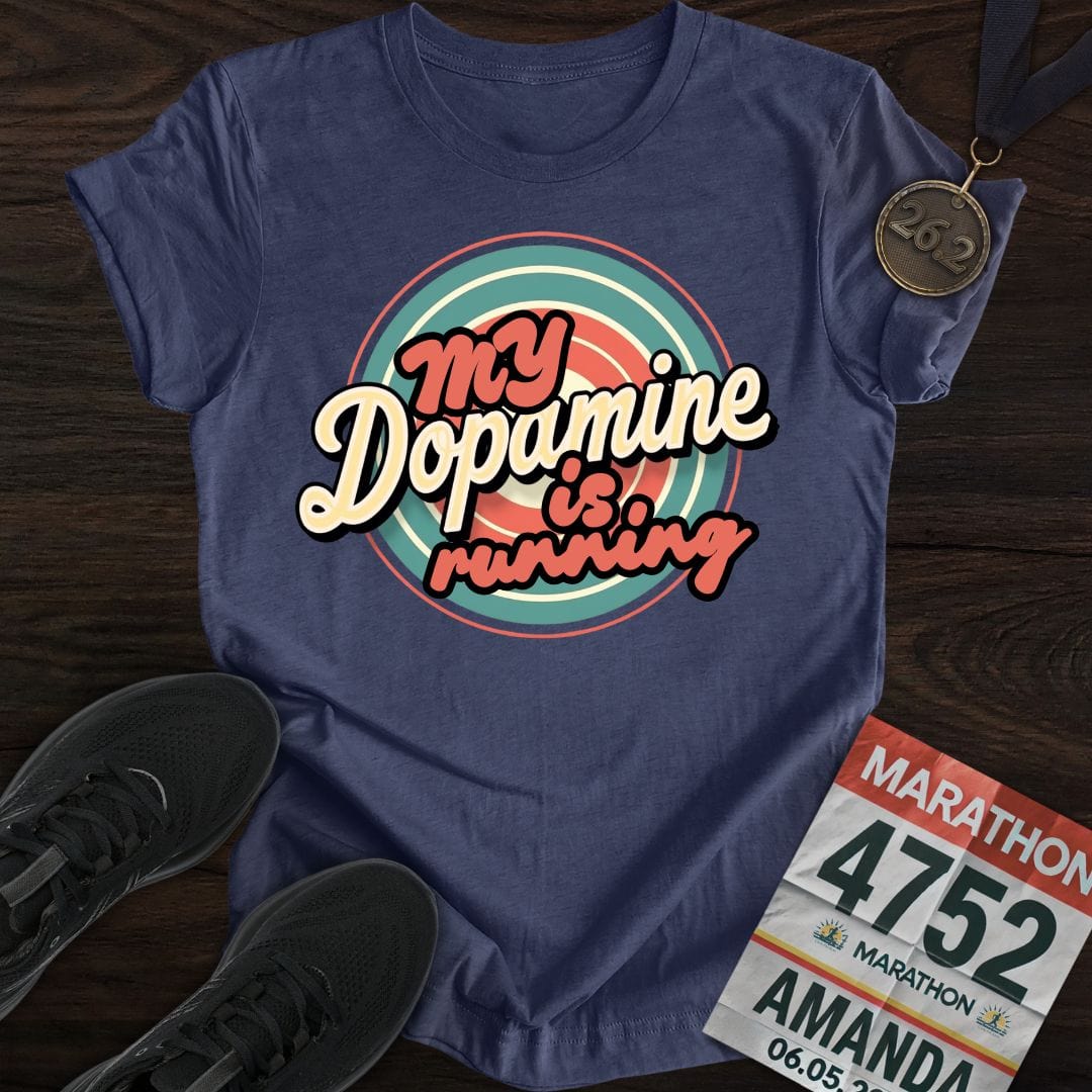 Printify T-Shirt Heather Navy / S Run For Dopamine -3- T-shirt