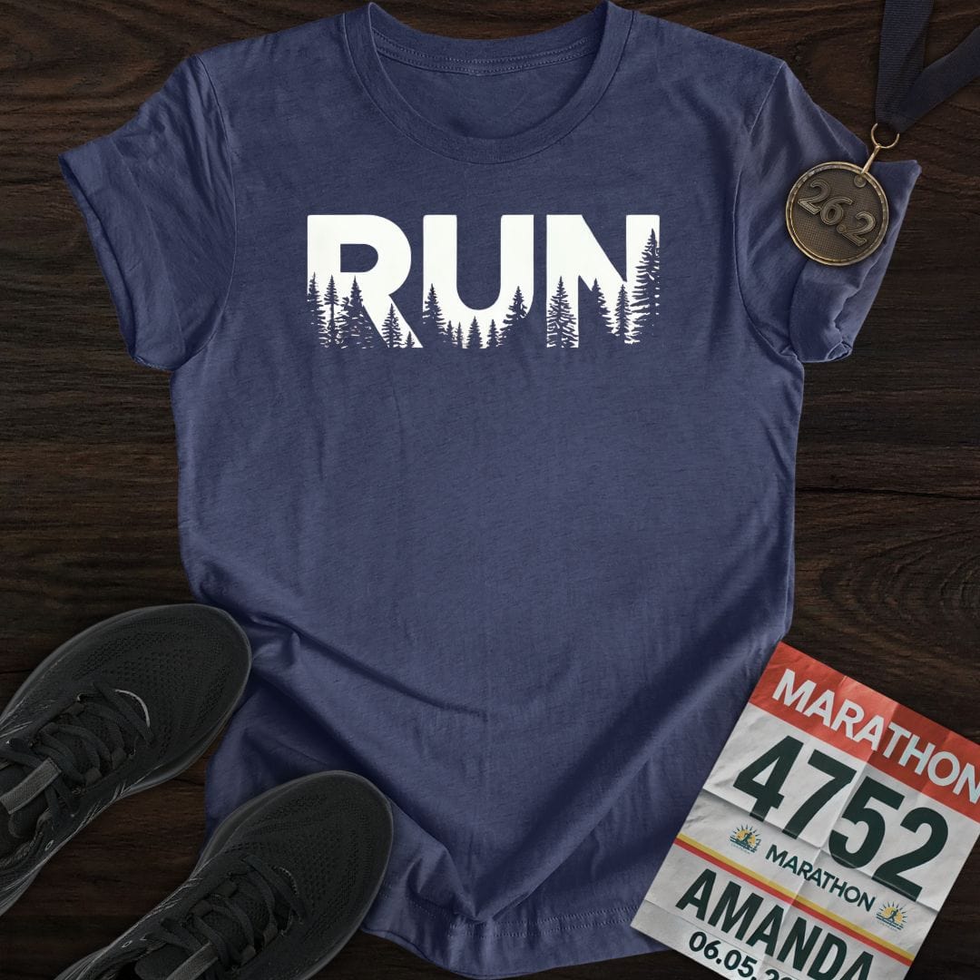 Printify T-Shirt Heather Navy / S Run Naturals T-shirt