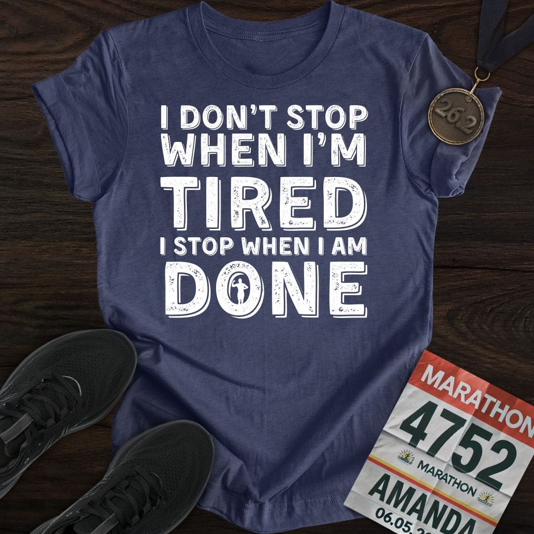 Printify T-Shirt Heather Navy / S Run ‘Til It’s Done T-shirt