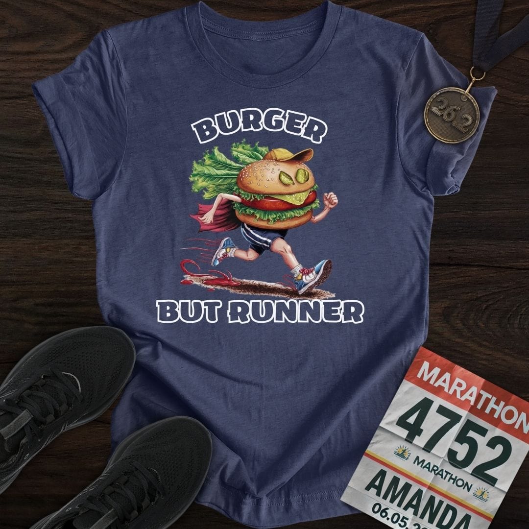 Printify T-Shirt Heather Navy / S Runner Burger T-Shirt