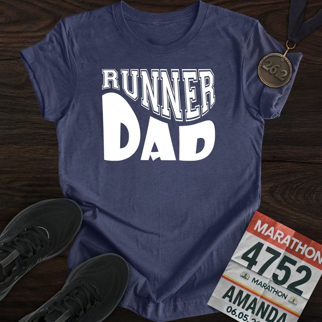 Printify T-Shirt Heather Navy / S Runner Dad T-shirt