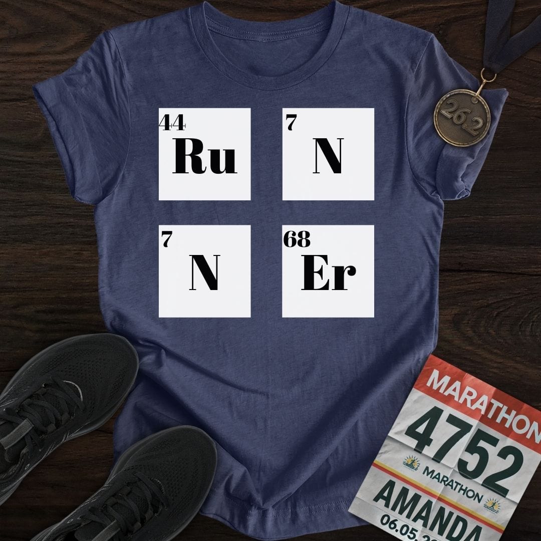 Printify T-Shirt Heather Navy / S Runner Element Two T-Shirt