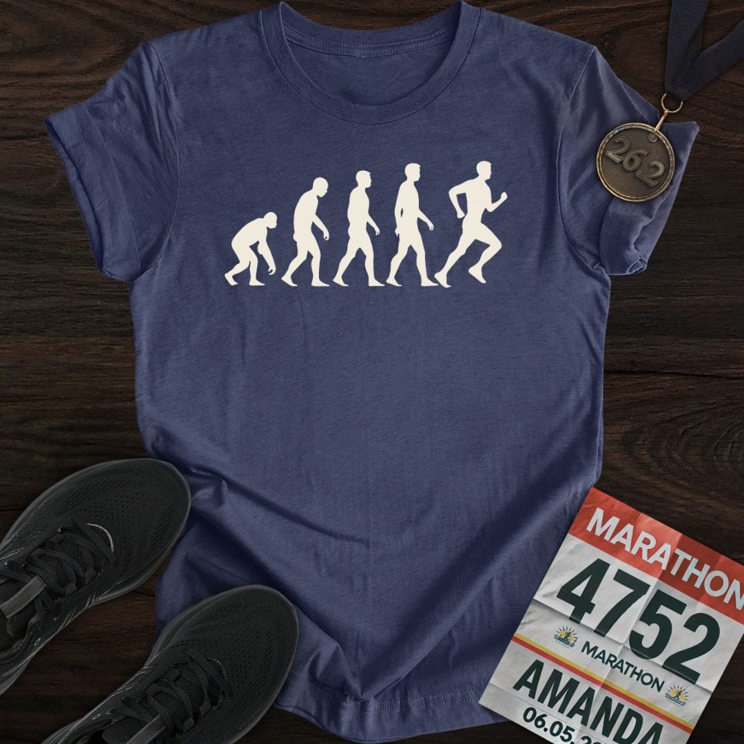 Printify T-Shirt Heather Navy / S Runner Evolution Two T-Shirt