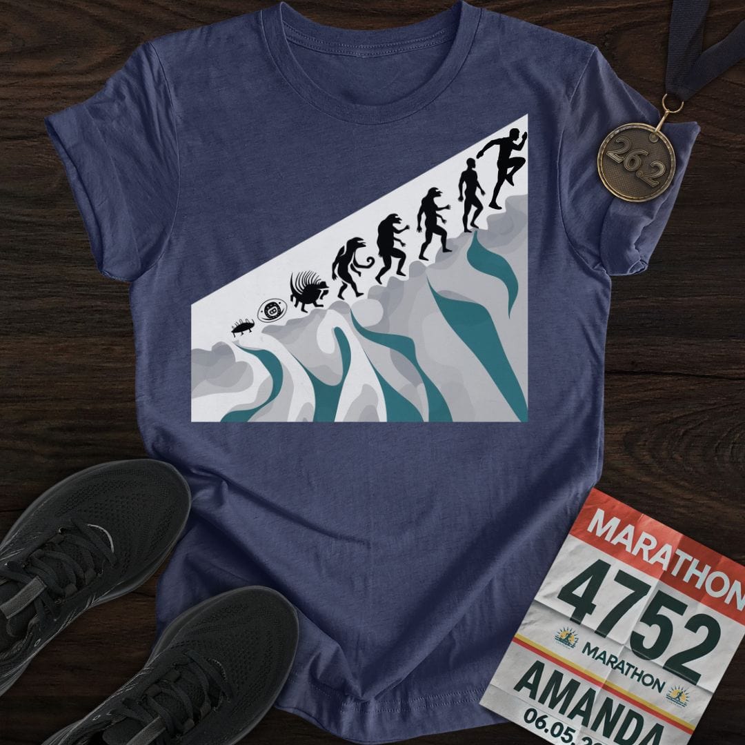 Printify T-Shirt Heather Navy / S Runner Evolution Two T-Shirt