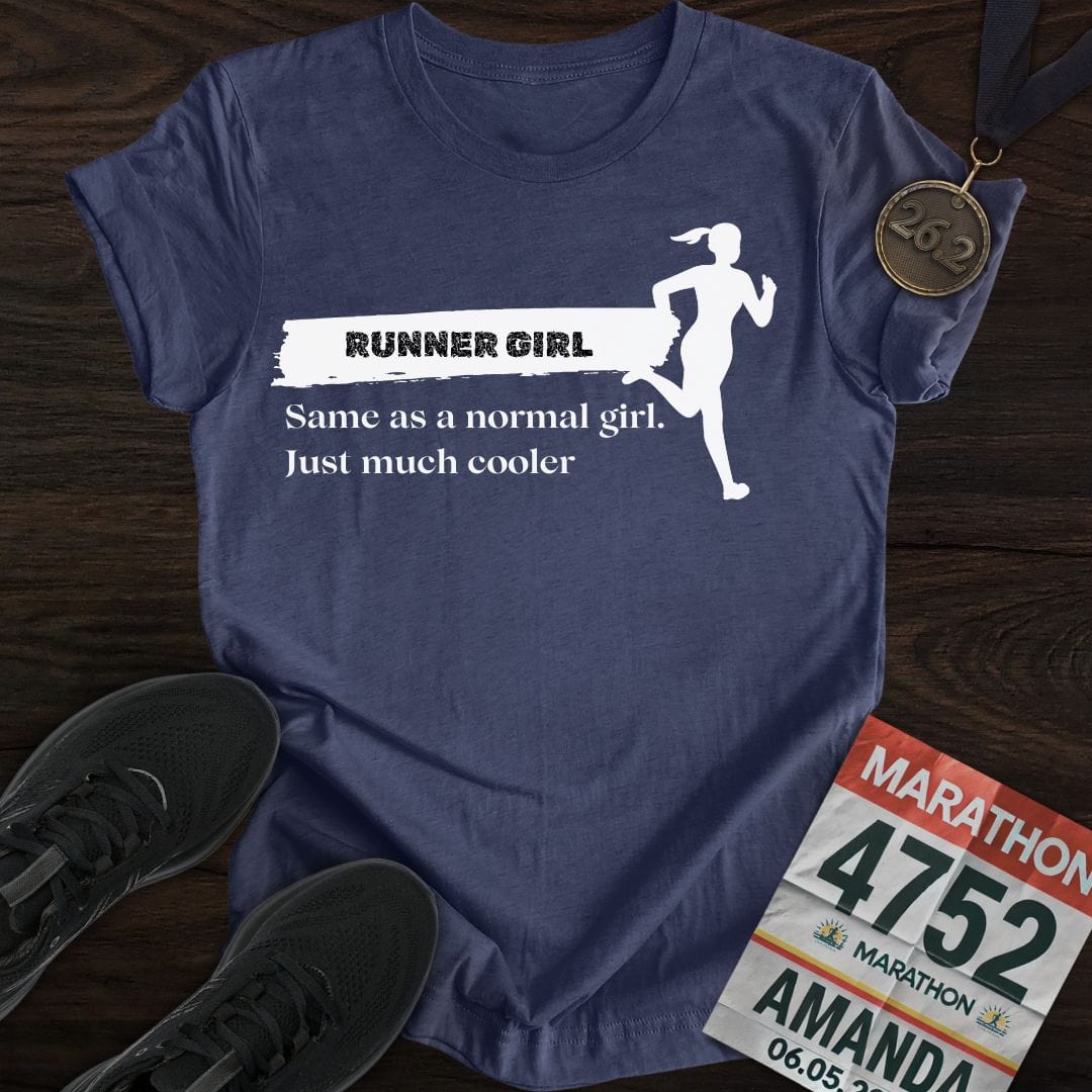 Printify T-Shirt Heather Navy / S Runner Girl T-Shirt