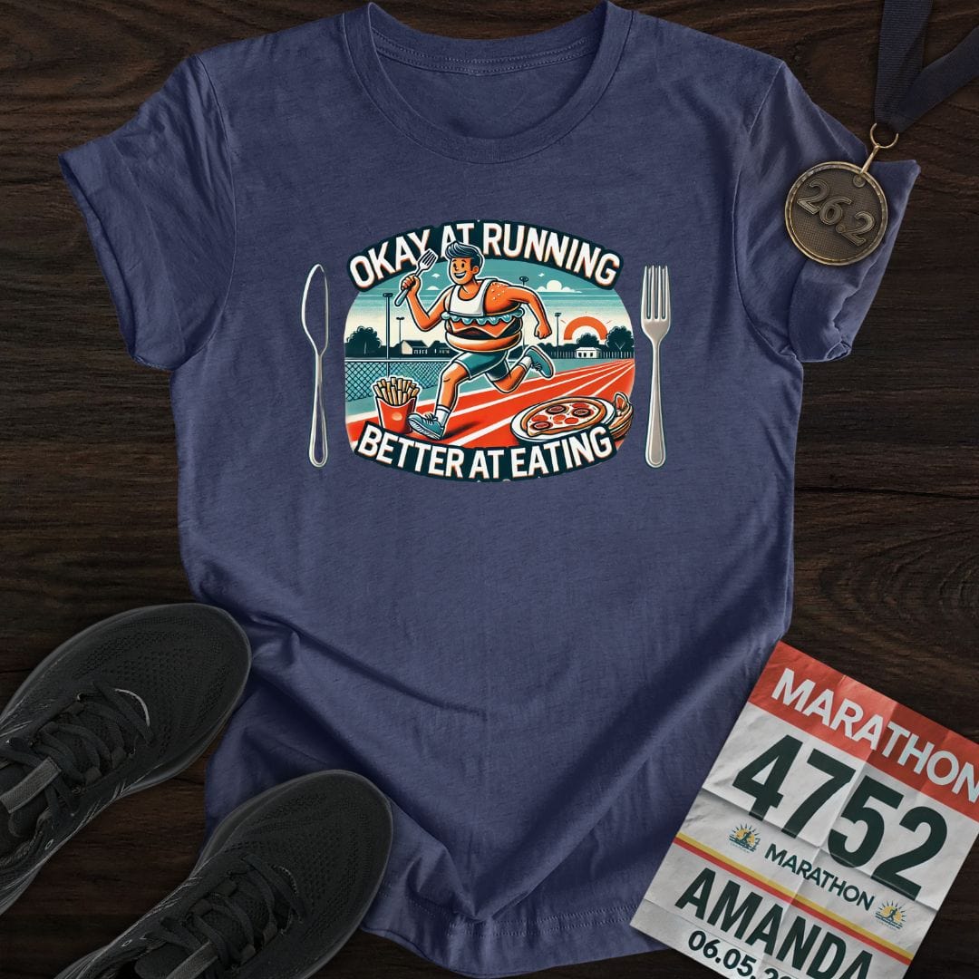 Printify T-Shirt Heather Navy / S Running or Eating T-Shirt