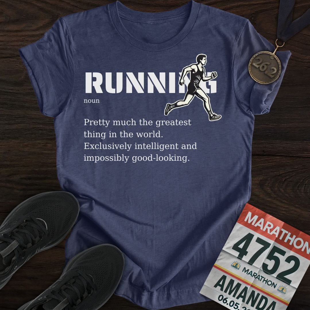 Printify T-Shirt Heather Navy / S Running T-Shirt