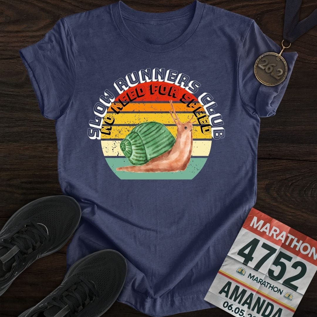 Printify T-Shirt Heather Navy / S Slow Runners Club T-Shirt