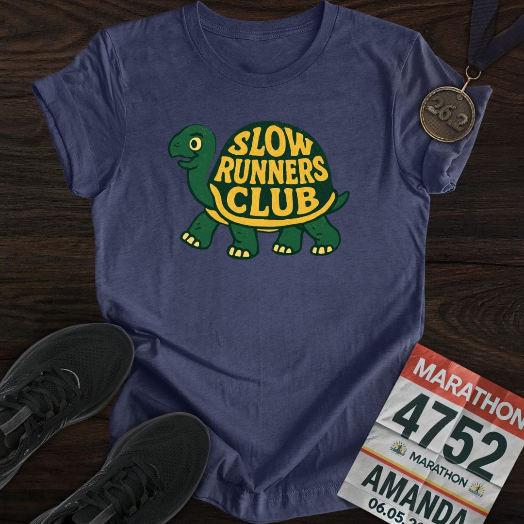 Printify T-Shirt Heather Navy / S Slow Runners Club T-Shirt