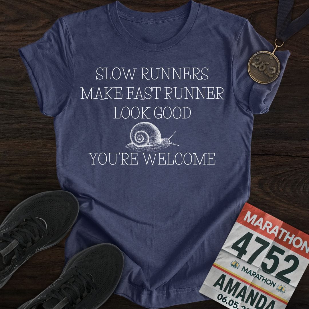 Printify T-Shirt Heather Navy / S Slow Runners T-Shirt