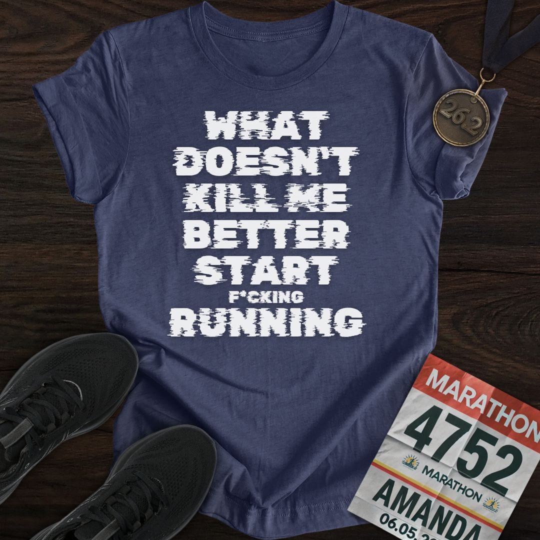 Printify T-Shirt Heather Navy / S Start F*cking Running T-Shirt