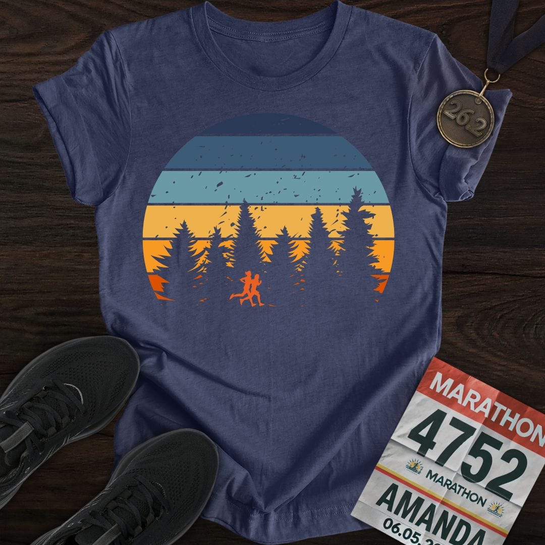 Printify T-Shirt Heather Navy / S Sunset Runners T-shirt