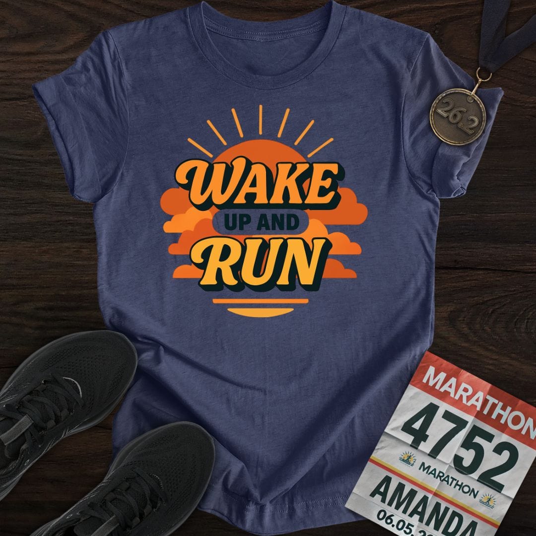 Printify T-Shirt Heather Navy / S Sunshine and Run T-Shirt