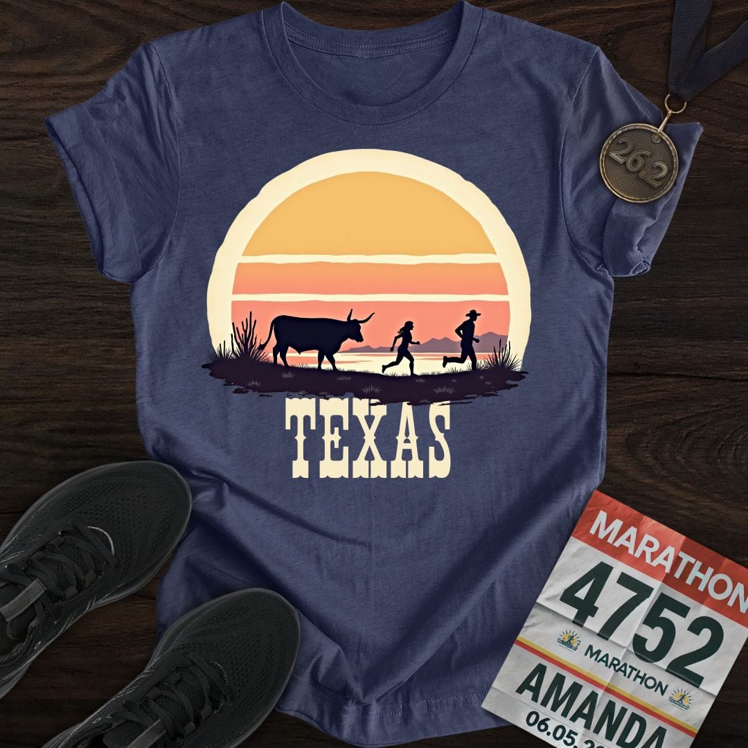 Printify T-Shirt Heather Navy / S Texas Runner T-shirt