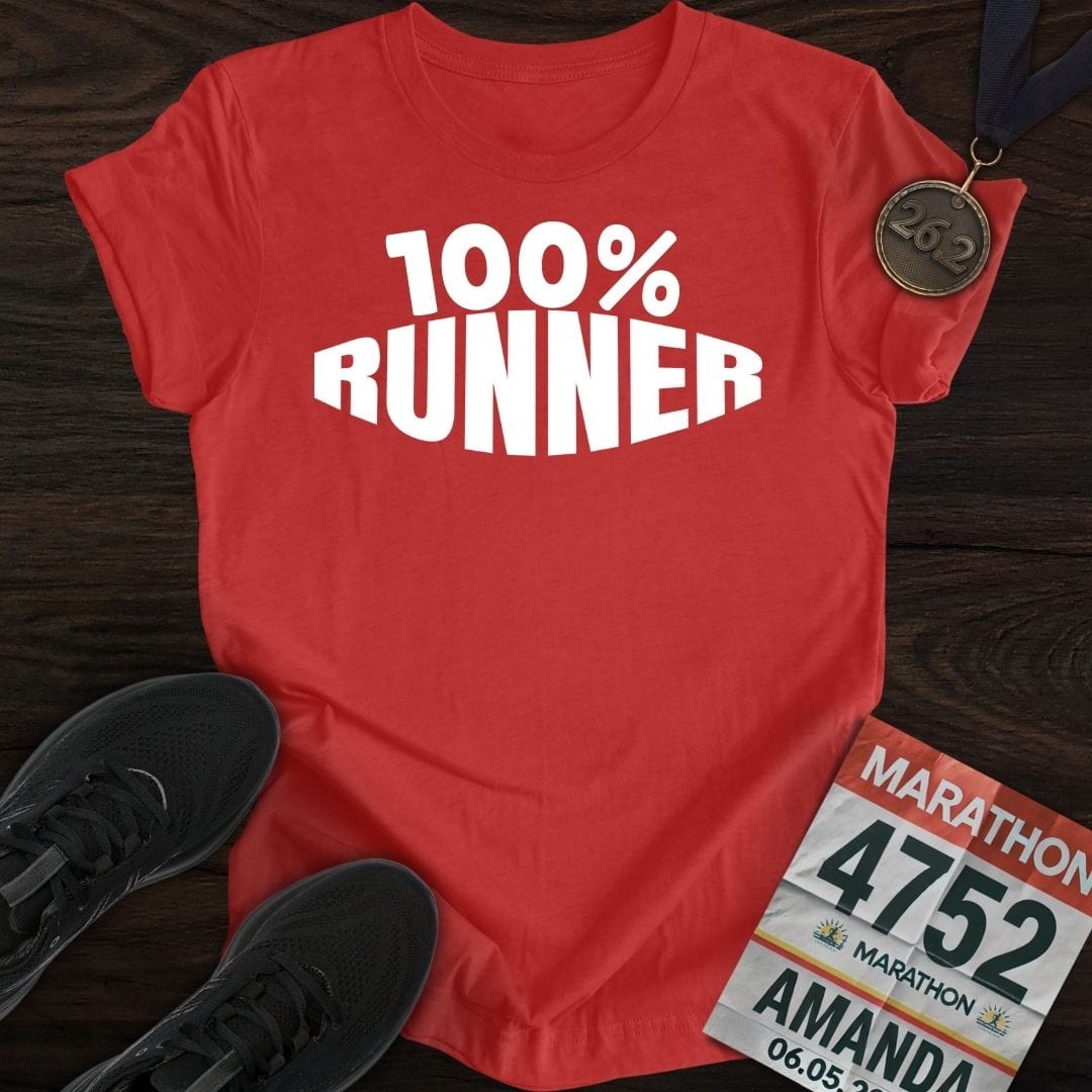 Printify T-Shirt Heather Red / S 100% Runner -2- T-shirt