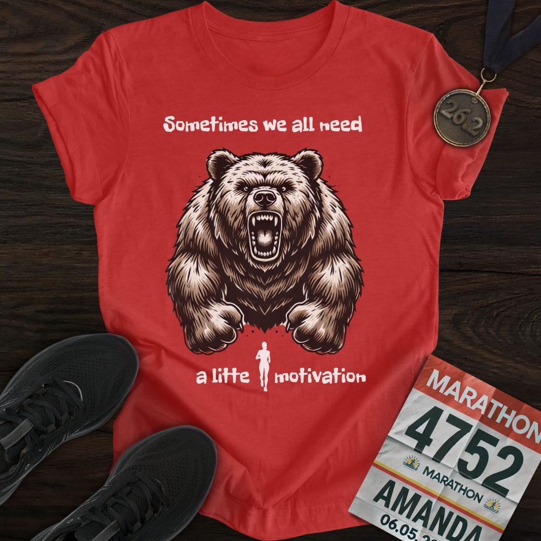 Printify T-Shirt Heather Red / S Bear Motivation T-Shirt