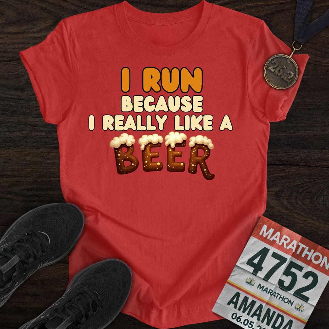 Printify T-Shirt Heather Red / S Beer Miles T-shirt