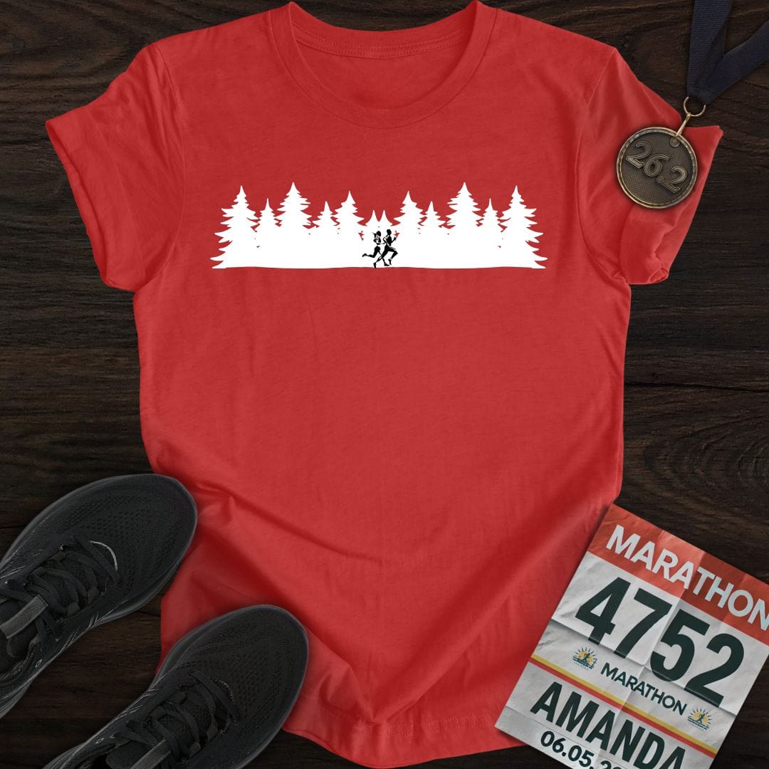 Printify T-Shirt Heather Red / S Forest Run T-shirt