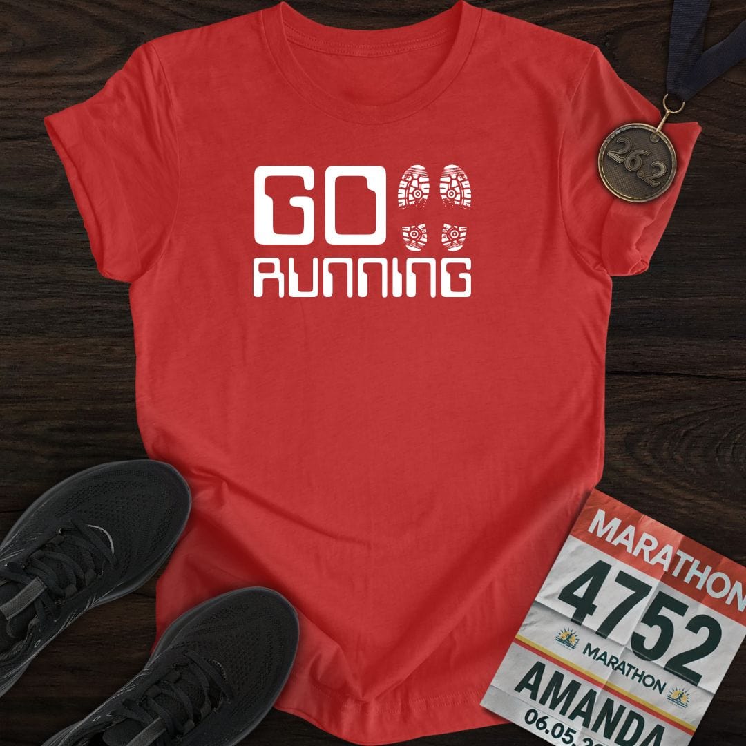 Printify T-Shirt Heather Red / S Go Running T-shirt