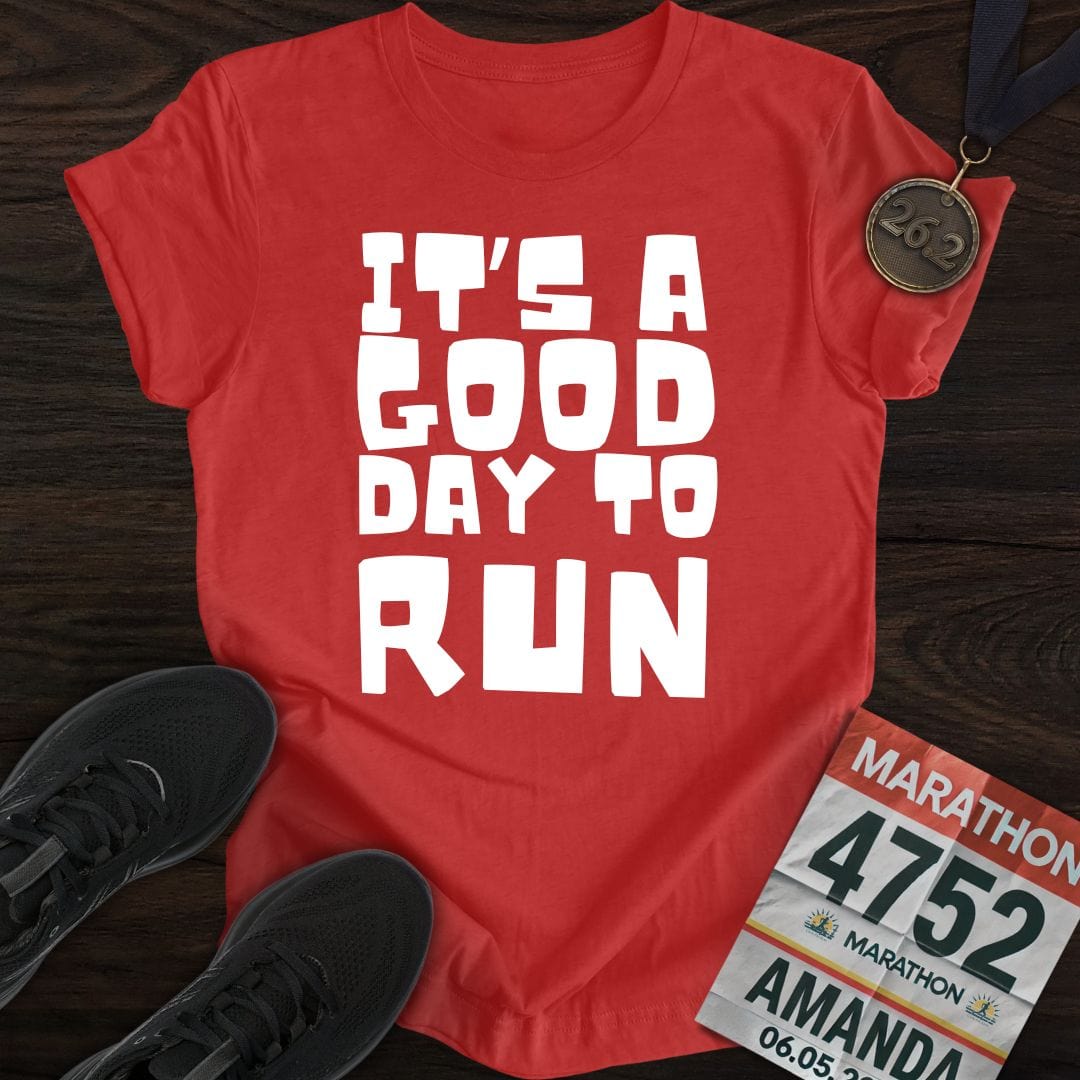 Printify T-Shirt Heather Red / S Good Day To Run T-shirt