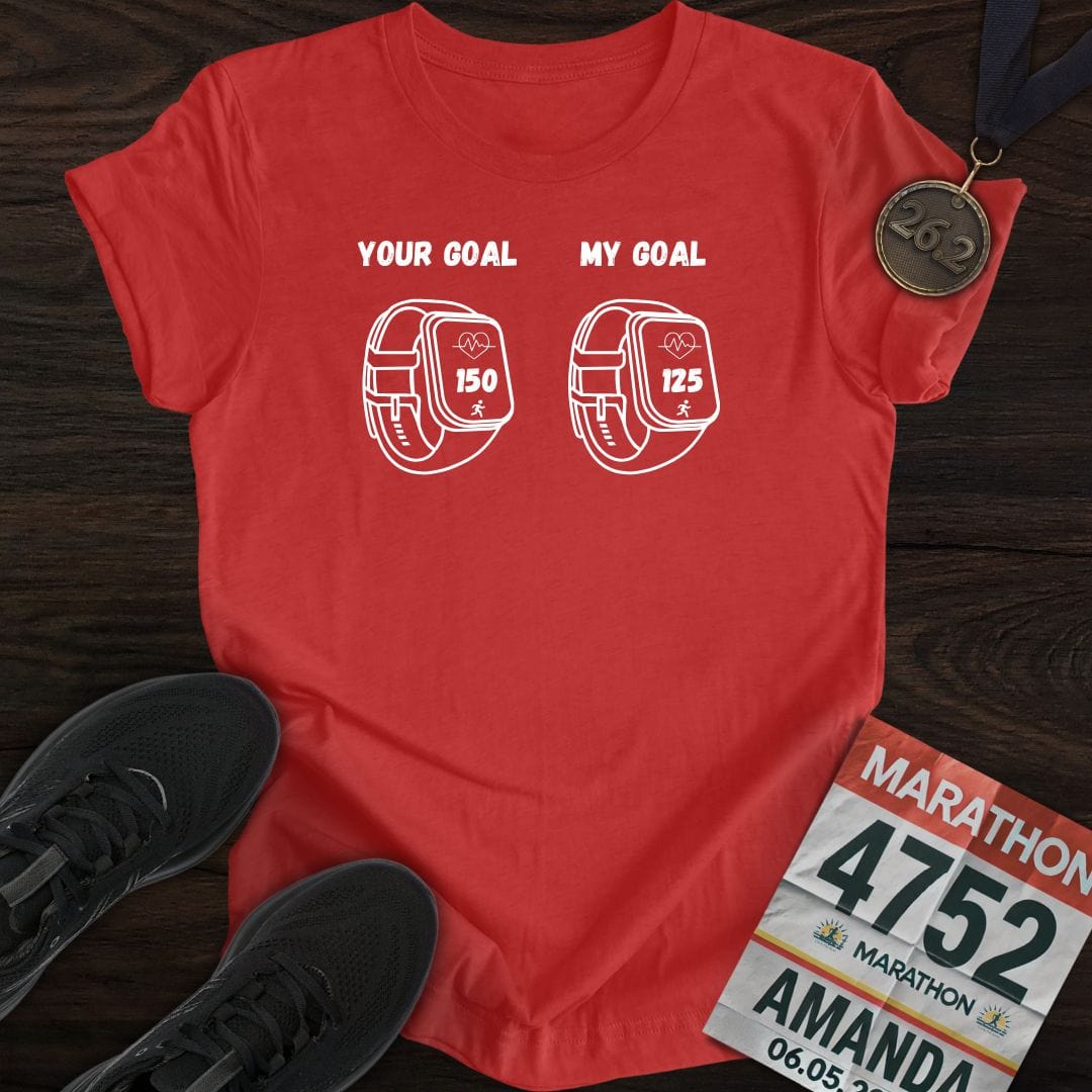 Printify T-Shirt Heather Red / S Heart Rate Goals -2- T-shirt