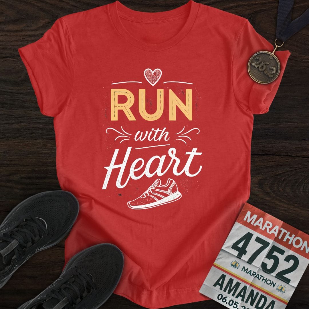 Printify T-Shirt Heather Red / S Heart Run T-shirt
